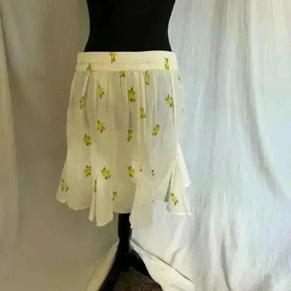 White floral mini skirt Vero Moda women’s large cottagecore summer romantic - Picture 7 of 8